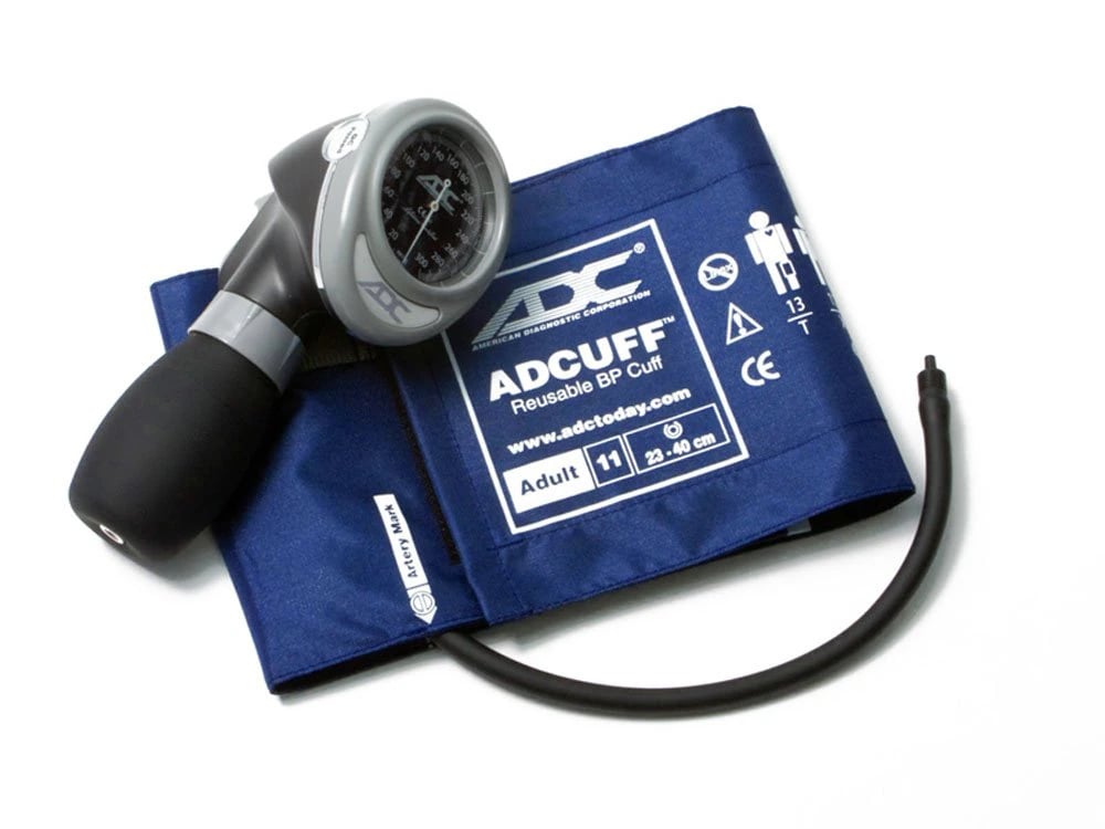 Diagnostix Palm Aneroid Sphygmomanometer, Size 11, Royal Blue, Latex-Free, Arm Dial Display