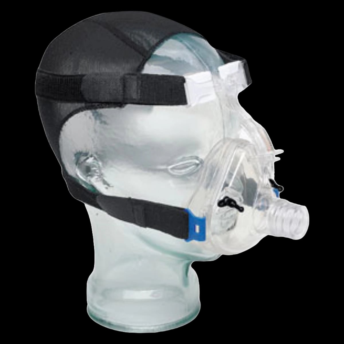 Mercury Medical Large Adult CPAP Mask with Straight Connector and 2 O2 Ports, Disposable, with Head Harness