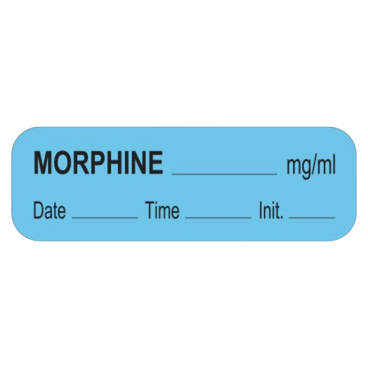 Anesthesia Label, Morphine, Blue, 1-1/2" x 1/2", 1000/Roll