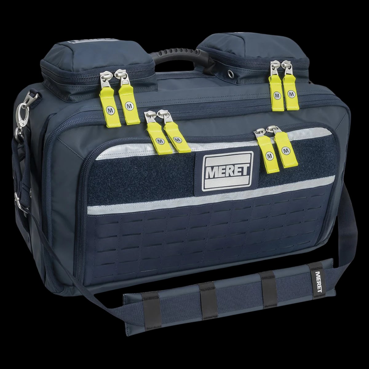 Meret Omni Pro X BLS/ALS Medical Equipment Bag, 15x22x9.5", Blue, SolidGrip Handle/Shoulder Strap