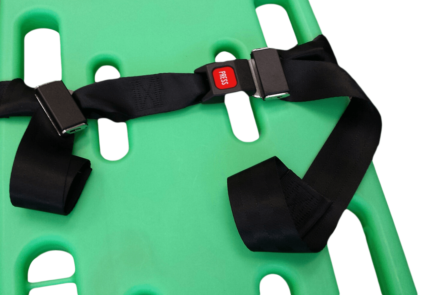 Nylon Chest Restraint Strap, 74" Black, Metal Push Button Buckle, Loop Lock Ends