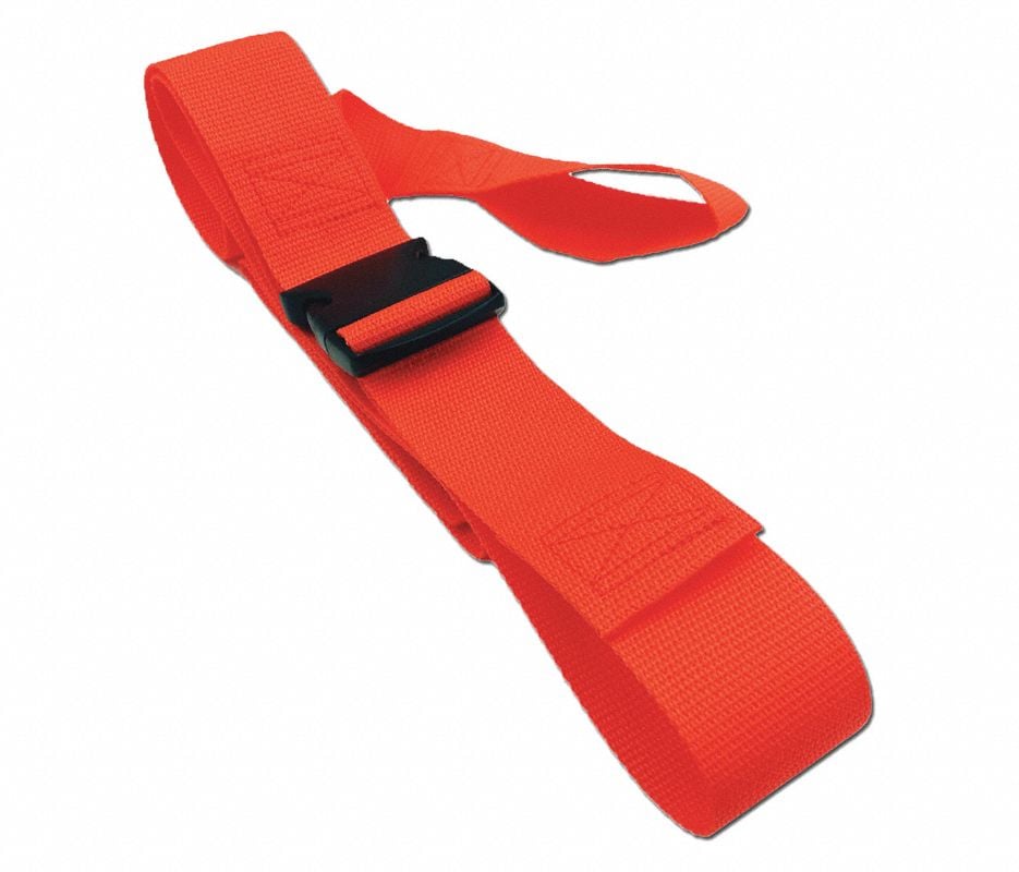 Polypropylene Restraint Strap, 2-Piece with Plastic Buckle and Loop Lock Ends, 6.5 ft