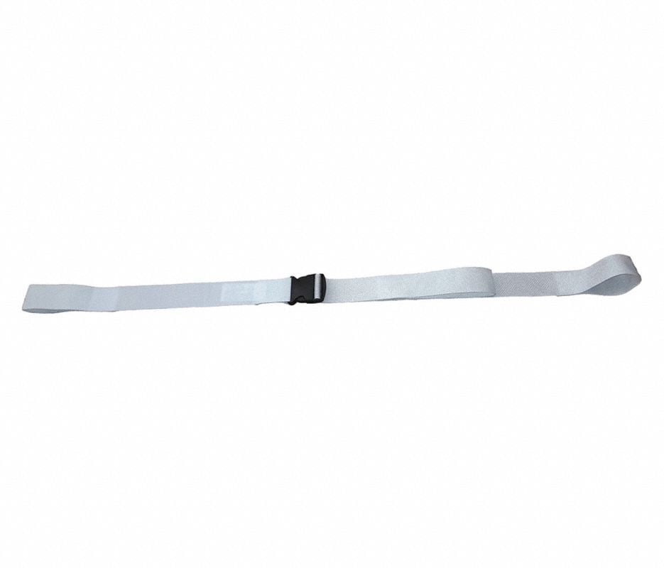 Polypropylene Restraint Strap, 2-Piece with Plastic Buckle and Loop Lock Ends, 6.5 ft, White