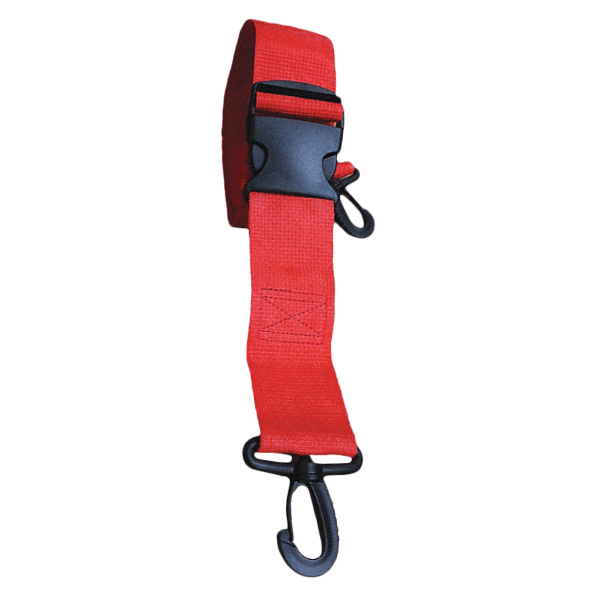 Polypropylene Restraint Strap, 2-Piece, Plastic Buckle with Plastic Swivel Speed Clip, 7 ft, Red, Each