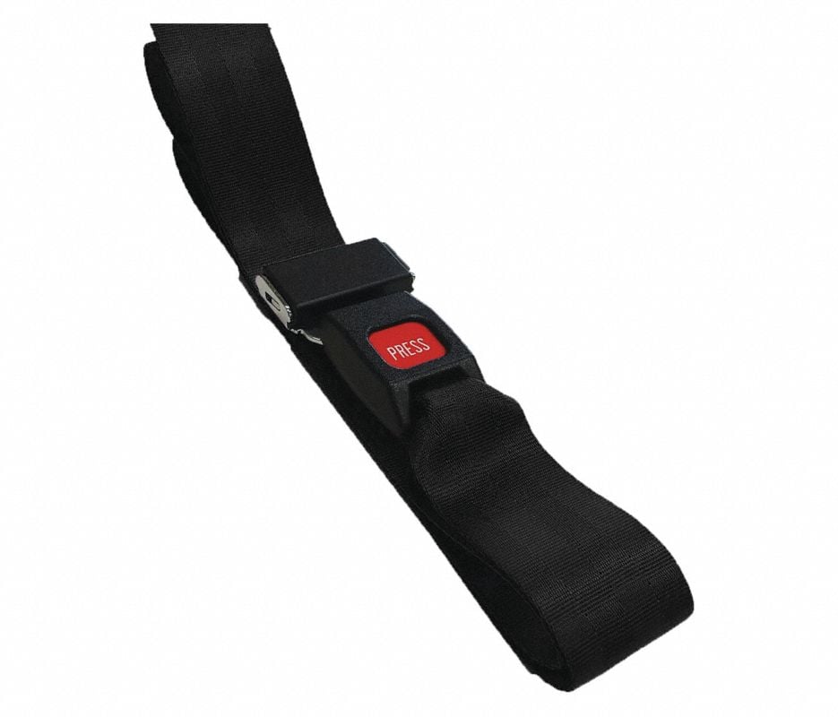 Nylon Restraint Strap with Metal Push Button Buckle, 5 ft, Blue, 1 Each