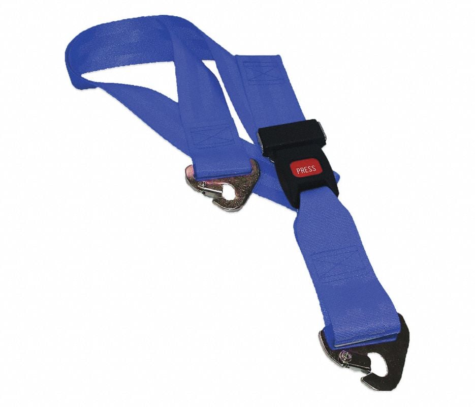 Nylon Strap with Metal Buckle, 7 ft, 2-Piece, Blue (Dick Medical Supply)