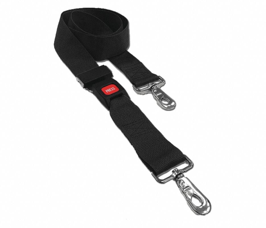 Polypropylene Strap with Metal Buckle, 5 ft, 2-Piece, Black