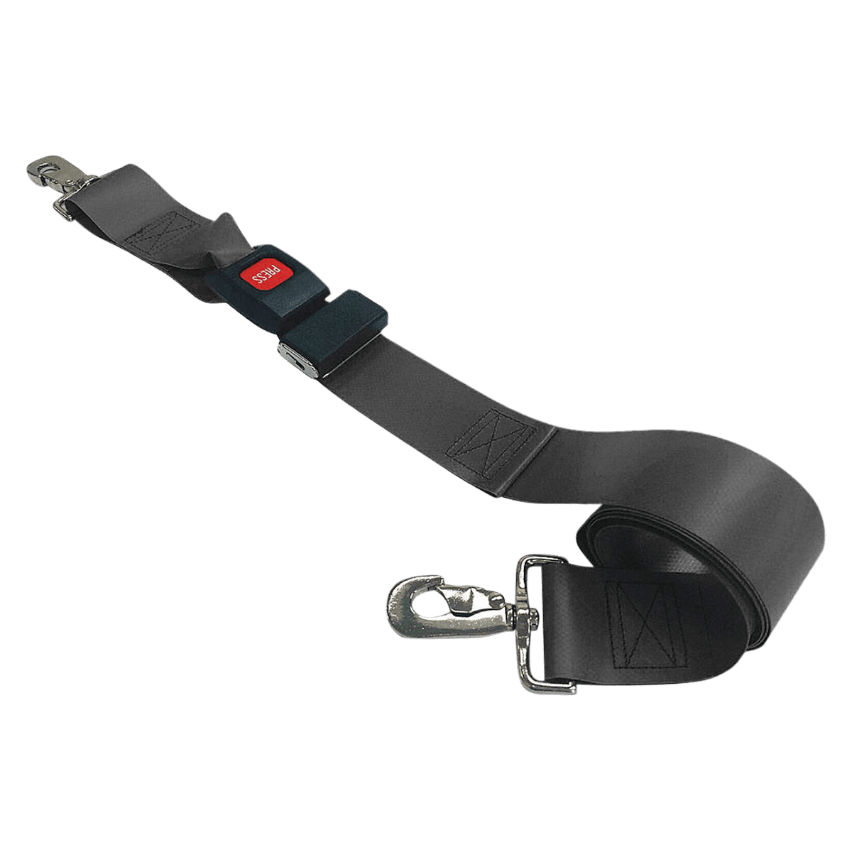 Vinyl Strap with Metal Buckle, 5 ft, 2-Piece, Black (Dick Medical Supply)