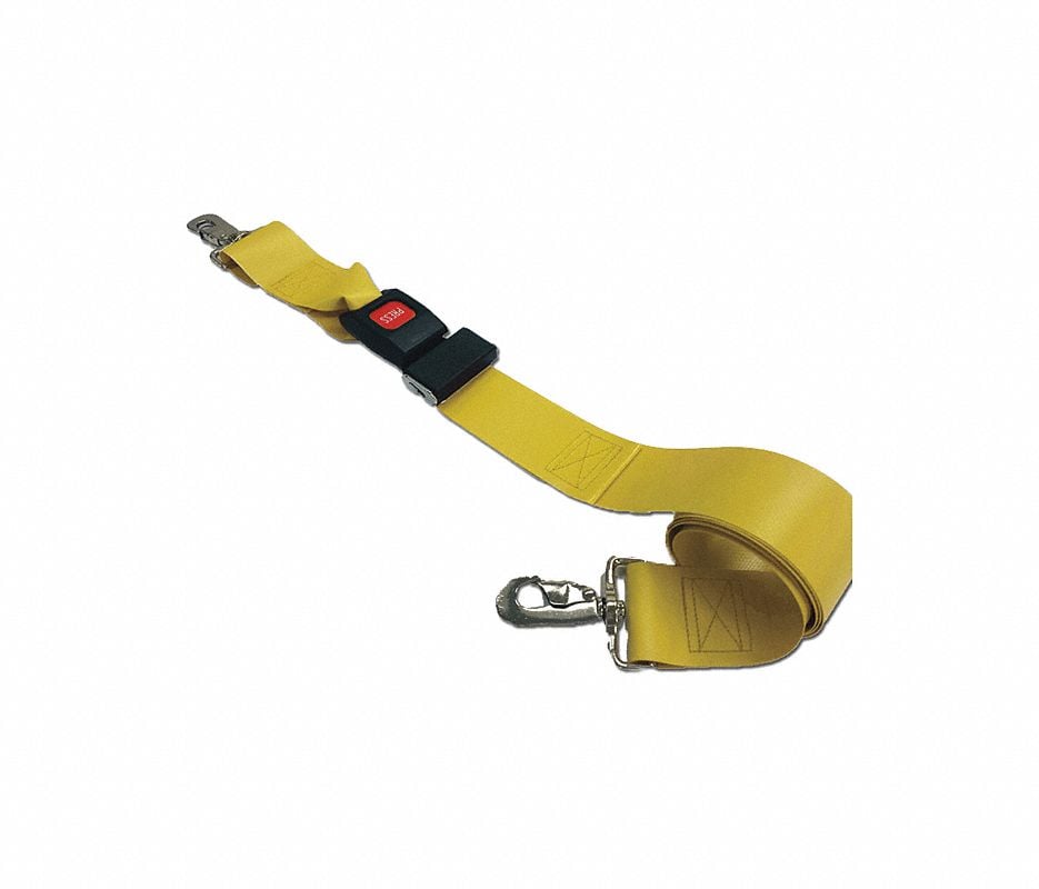 Vinyl Strap with Metal Buckle, 5 ft, 2-Piece, Yellow (Dick Medical Supply)