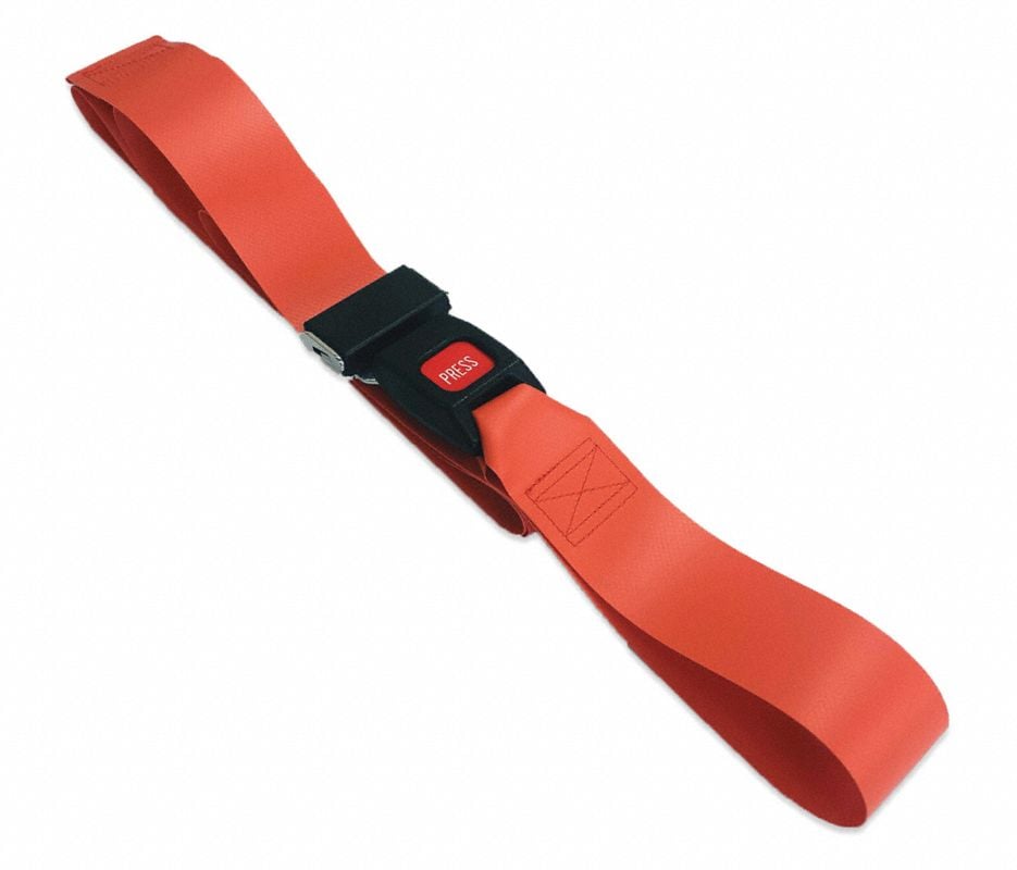 Vinyl Patient Restraint Strap with Metal Buckle, 7 ft, 2-Piece, OR