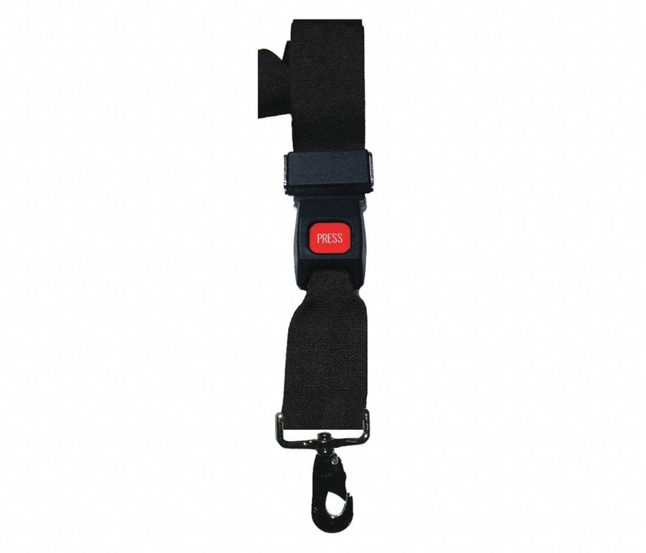 Nylon Strap with Metal Buckle, 7 ft, 2-Piece, Black