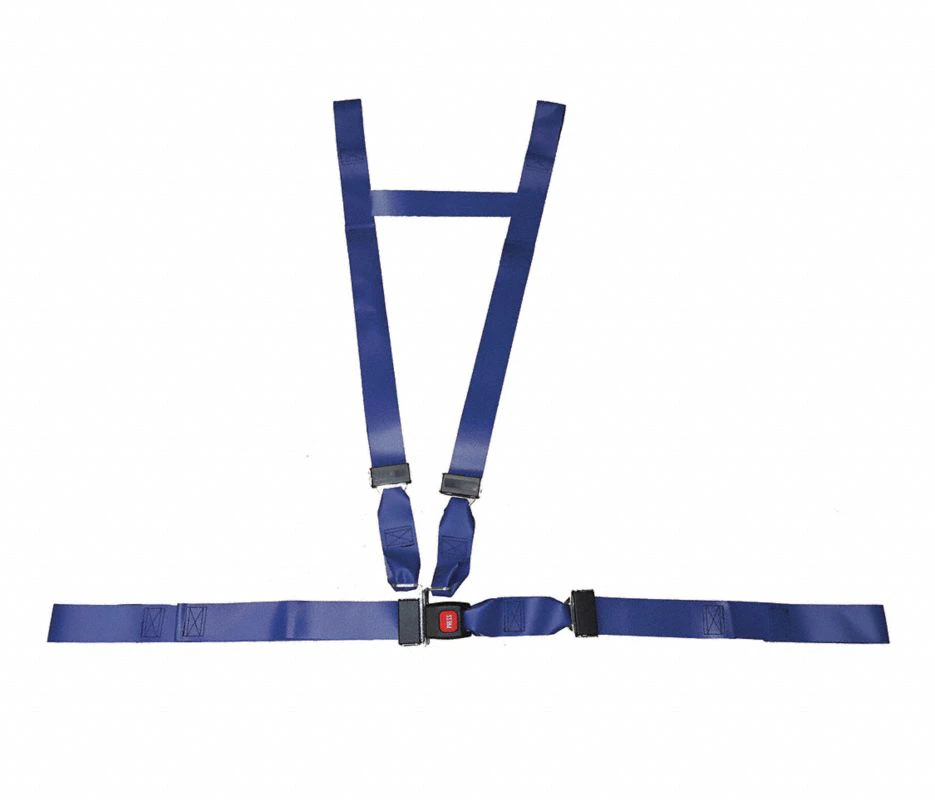 Vinyl Chest Restraint with Hold, Blue, 4-Point Harness with Push Button Buckle