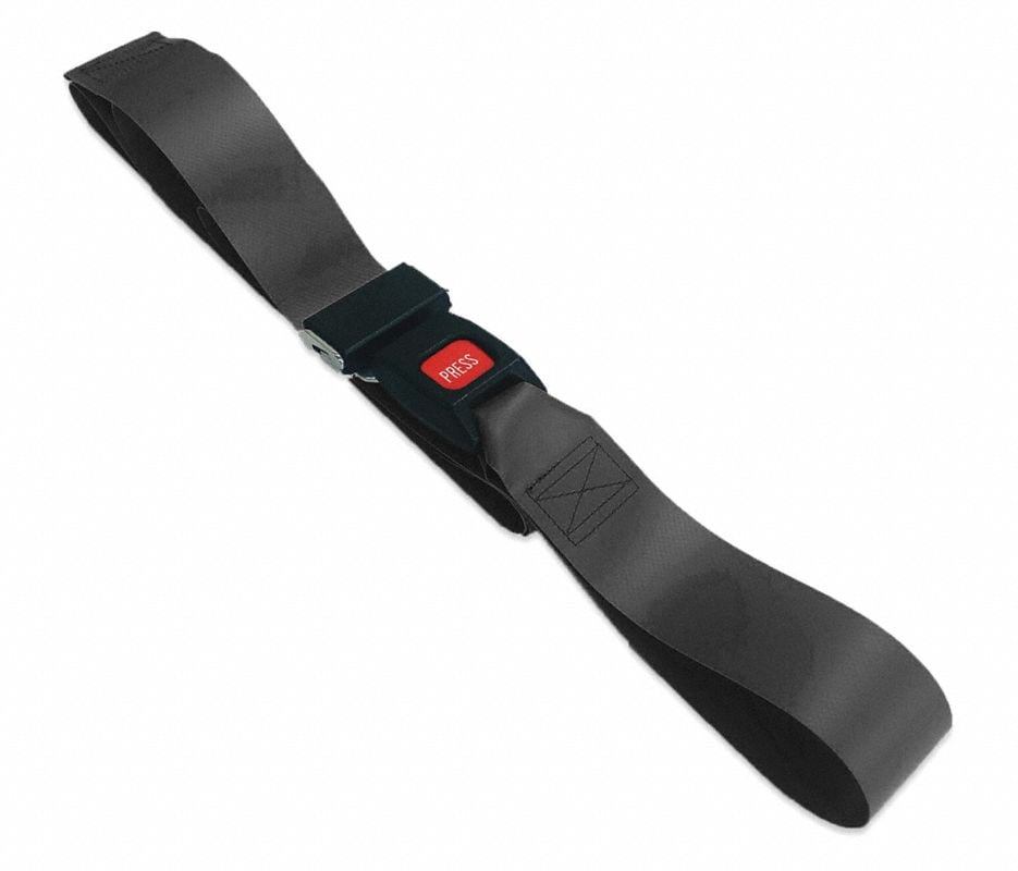 Vinyl Metal Buckle Extension Strap, 3 ft, Black