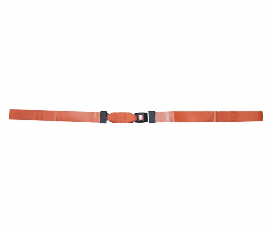 Vinyl Chest Restraint Strap, 9' Lap Strap, 2-Piece, Metal Push Button Buckle, Loop Lock Ends, Each