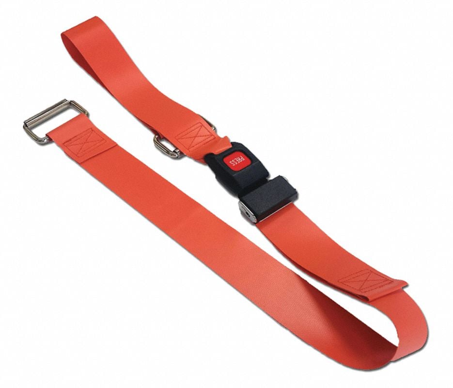 Vinyl Patient Restraint Strap with Metal Buckle, Medium/Large, 5 ft, 2-Piece, OR