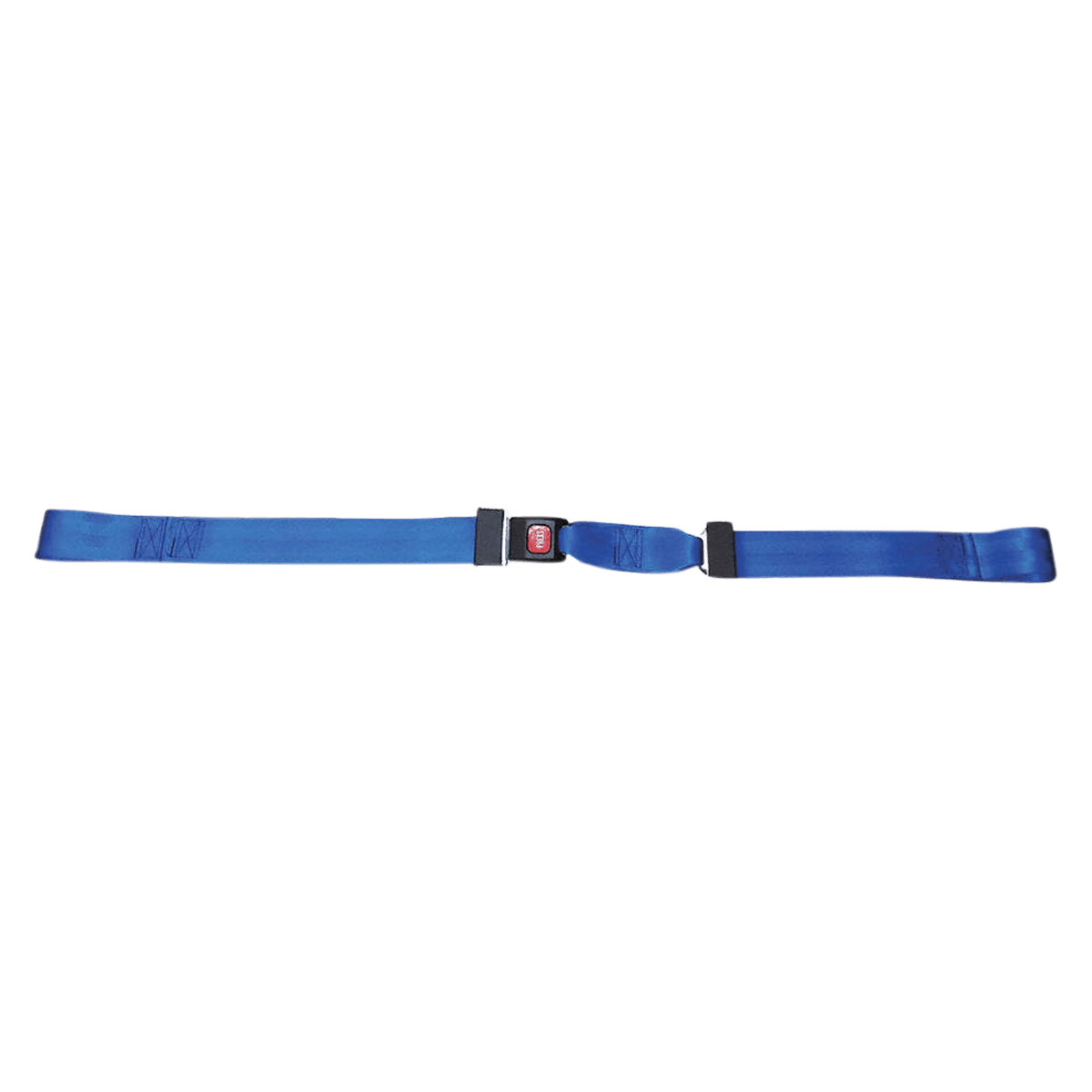 Nylon Chest Restraint Strap, 9' Lap Strap, Black, Metal Push Button Buckle, Loop Lock Ends