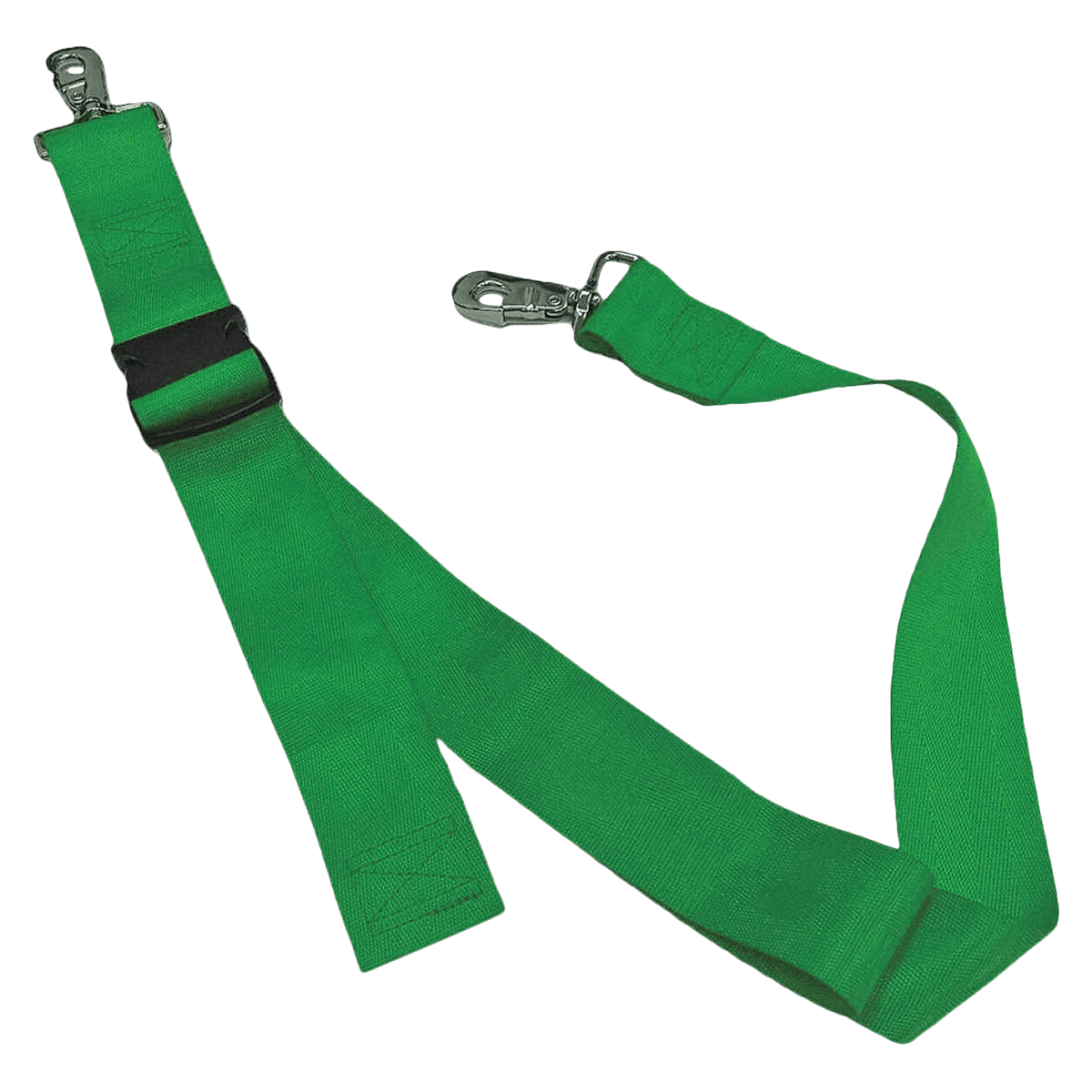 Nylon Patient Safety Restraint Strap, 2-Piece, Plastic Buckle, Metal Swivel Speed Clips, 7 ft, Green