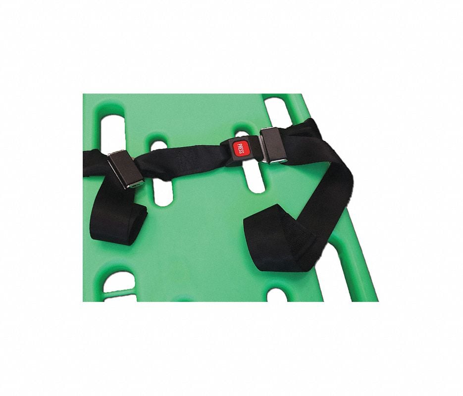 Nylon Chest Restraint Strap with Shoulder, 8 ft, Black, Push Button Buckle, Loop Lock Ends