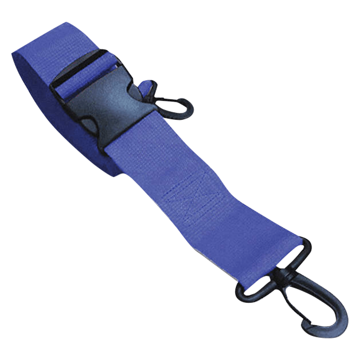 Nylon Patient Restraint Strap, 2-Piece, Plastic Buckle with Plastic Swivel Speed Clip, 5 ft, Blue