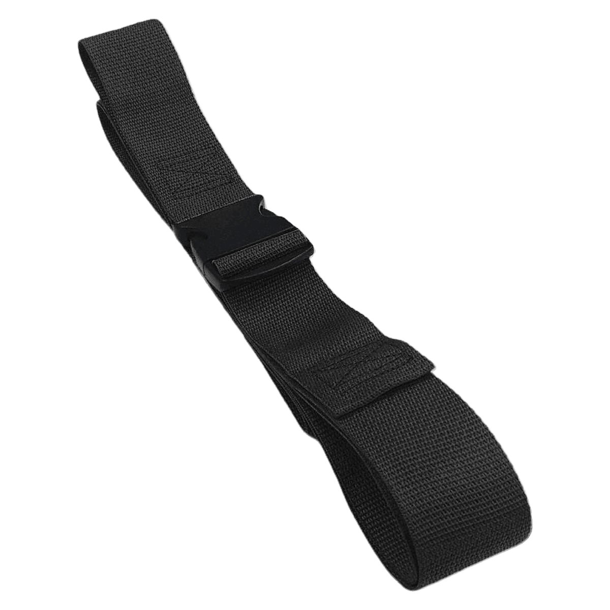 Polypropylene Restraint Strap, 1-Piece with Plastic Buckle, 5 ft, Black