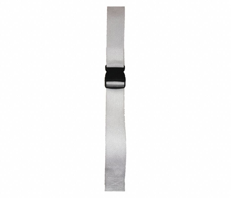 Dick Medical Supply Poly PSR Restraint Strap, Polypropylene, 9 Feet, 1 Piece, Plastic Buckle, White