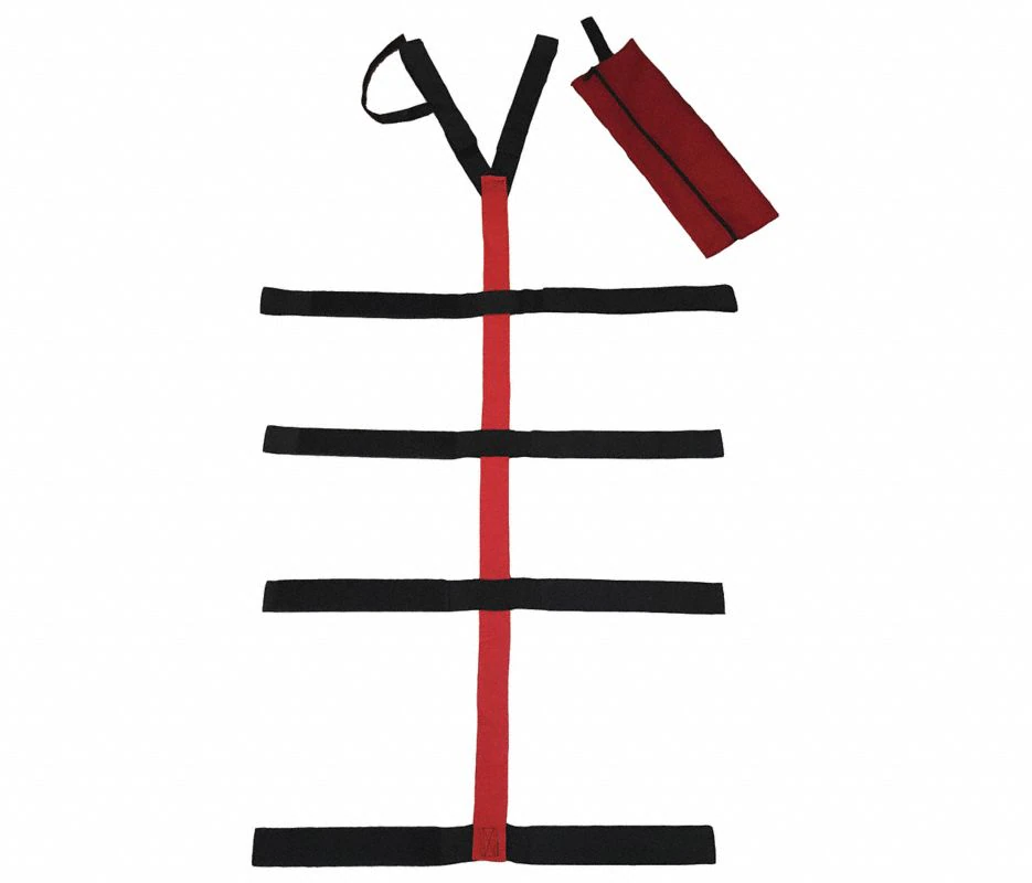 Y Body Poly Restraint Strap System, Red/Black with Carry Case