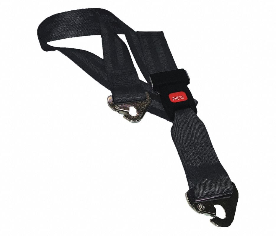 Nylon Strap with Metal Buckle, 5 ft, 2-Piece, Black (Dick Medical Supply)
