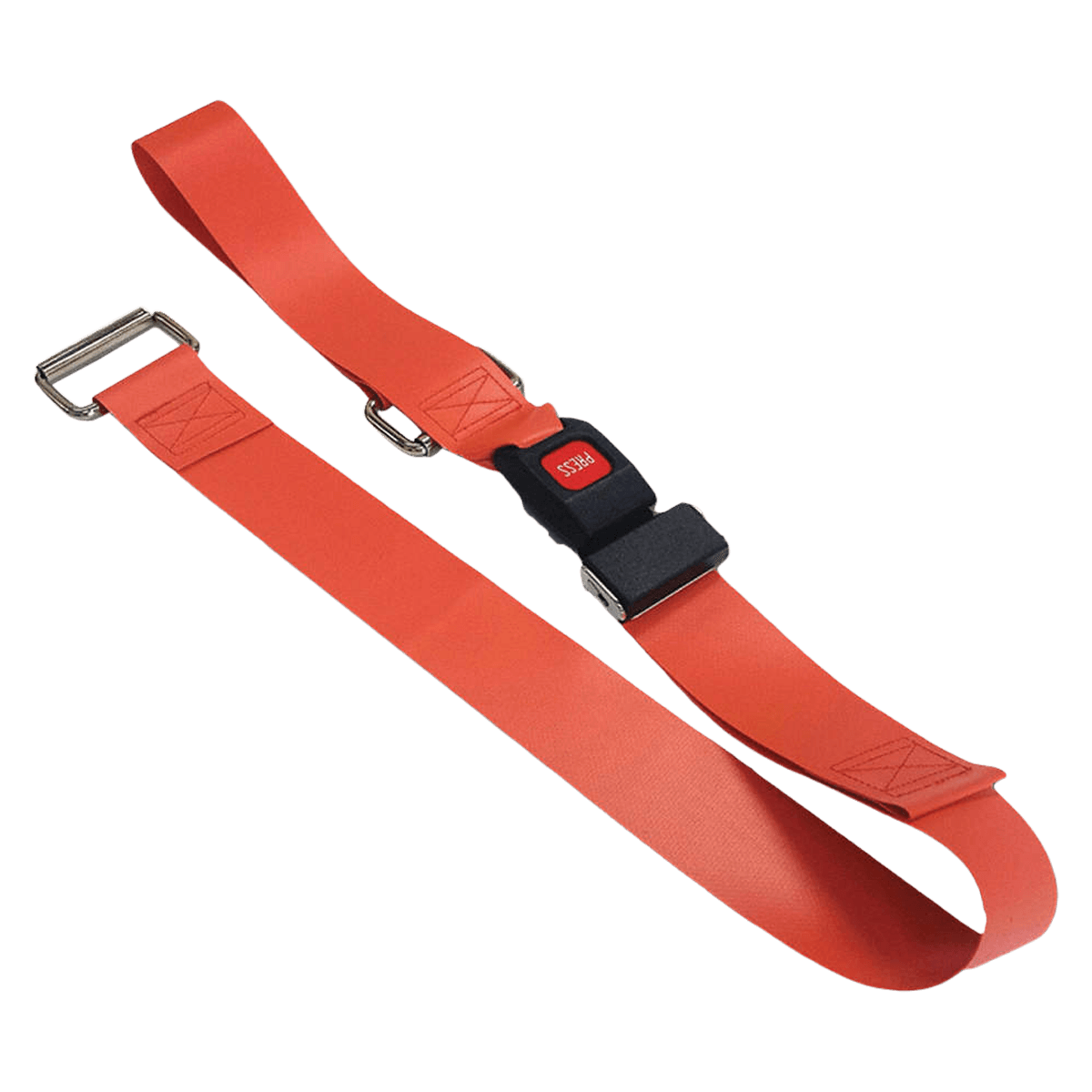 Vinyl Restraint Strap, 2-Piece, Metal Push Button Buckle, Loop Lock Ends, Medium/Large, 7 ft, Each