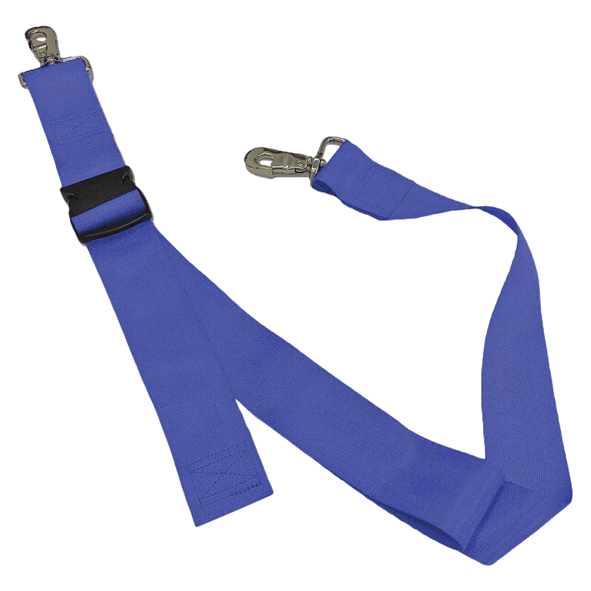 Nylon Patient Safety Restraint Strap with Plastic Buckle and Metal Swivel Speed Clips, 5 ft, 2-Piece, Blue