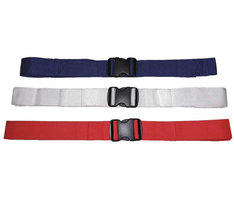 Polyester Restraint Strap with Plastic Buckle, Loop Lock Ends, 7 ft, 2-Pack (PDASR)