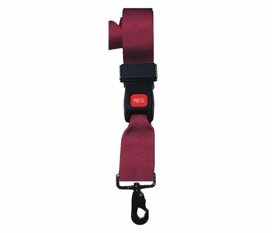 Nylon Restraint Strap with Metal Push Button Buckle and Swivel Speed Clip Ends, 5 ft, 2-Piece, Each