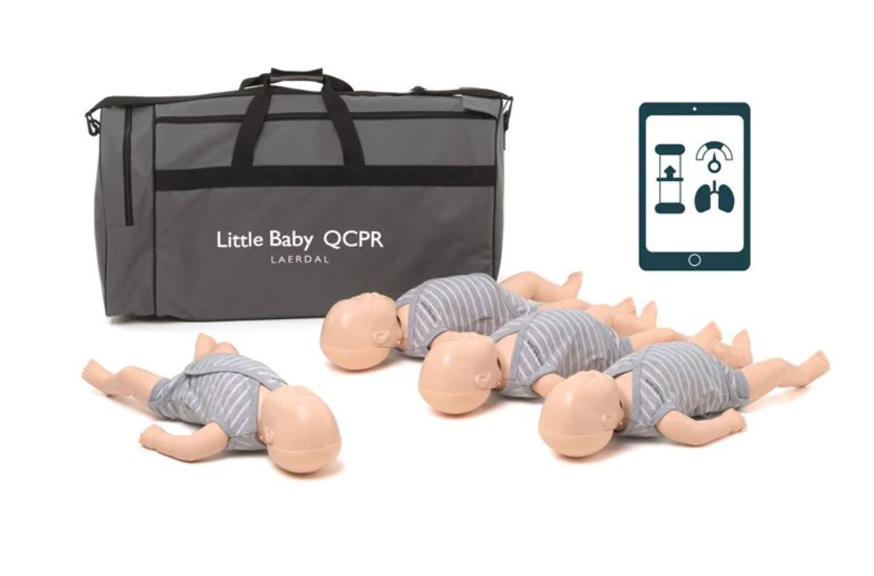 Laerdal Little Baby QCPR CPR Training Manikin, Light Skin Infant, Bluetooth Enabled, 4/Package