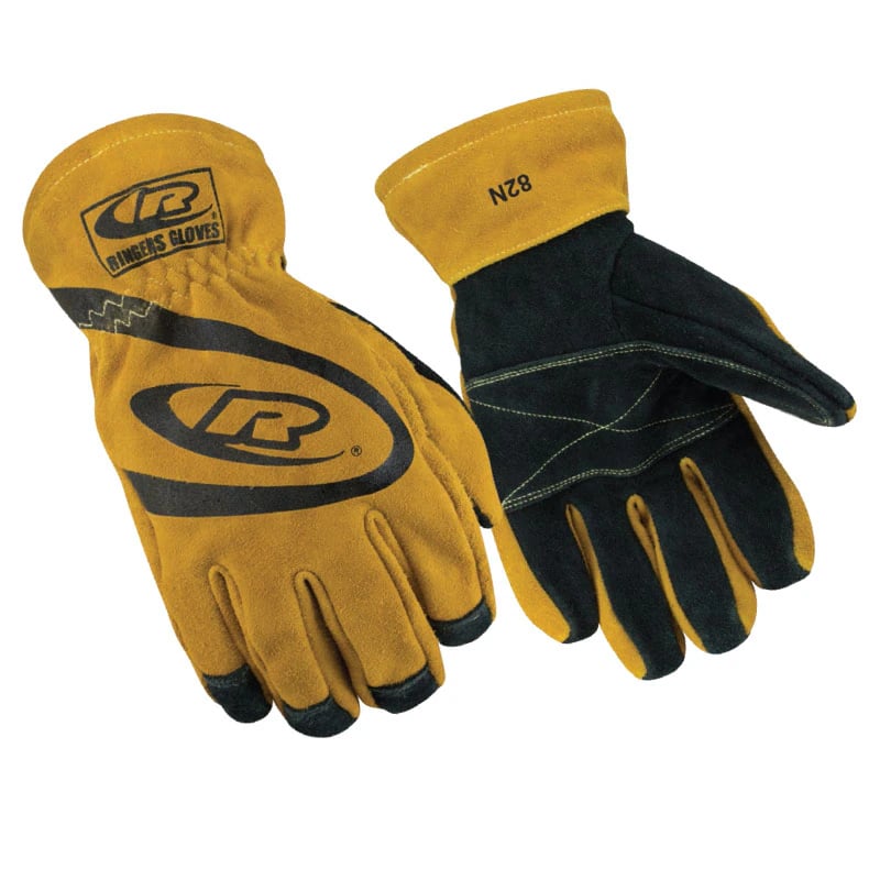 Ringers Structural FR Slip-On Gloves, Leather/Kevlar, Flame Resistant, X-Large, Yellow/Black, 1 Pair