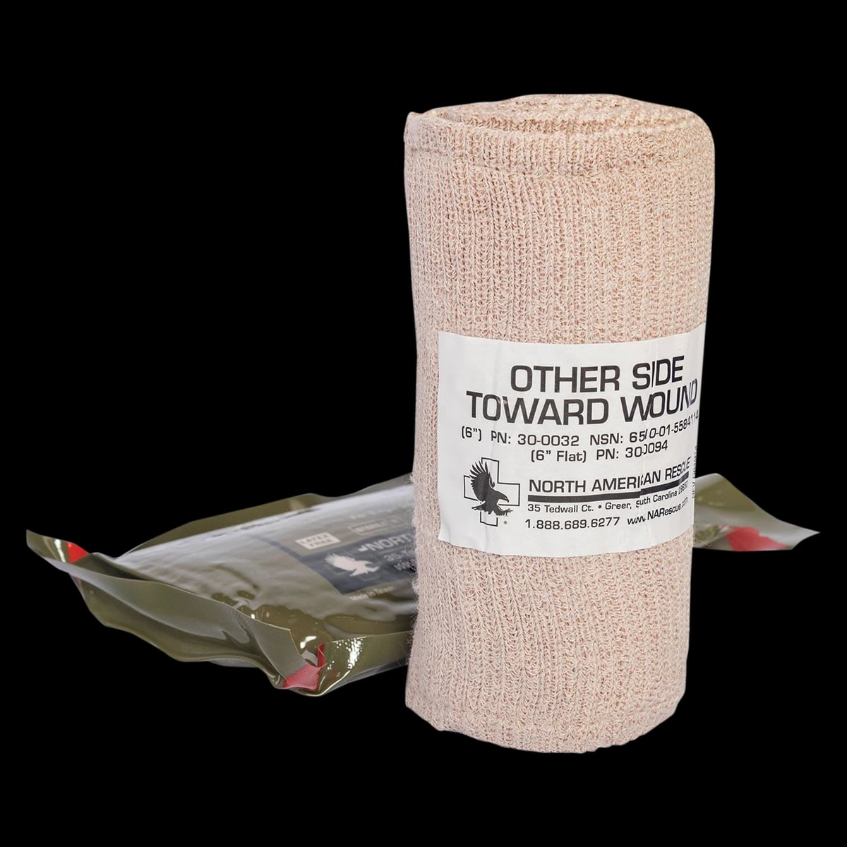 North American Rescue Emergency Trauma Dressing Flat, Elastic/Cotton, 6" x 70"