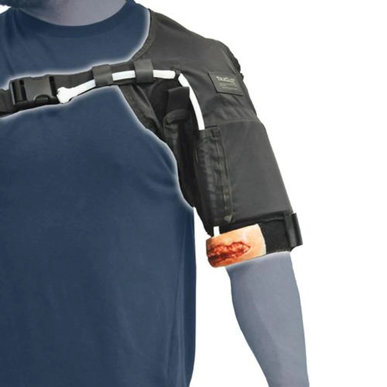 TrueClot Tourniquet Trainer with Nylon Sling Assembly, Left Arm Fit, Liter Squeeze Bottle, Quick Disconnect Fitting, Plastic Case