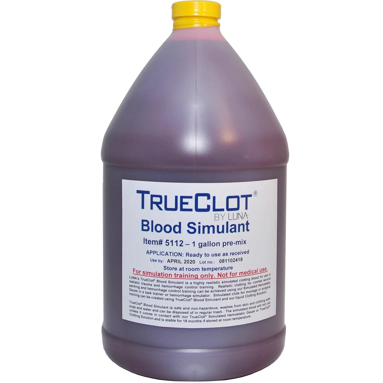 TrueClot Blood Simulant Pre-Mixed, 1/2 Gallon