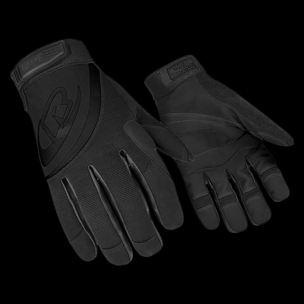 Ringers Rope Rescue Gloves, Synthetic Leather/Spandex, Large, Black, Each