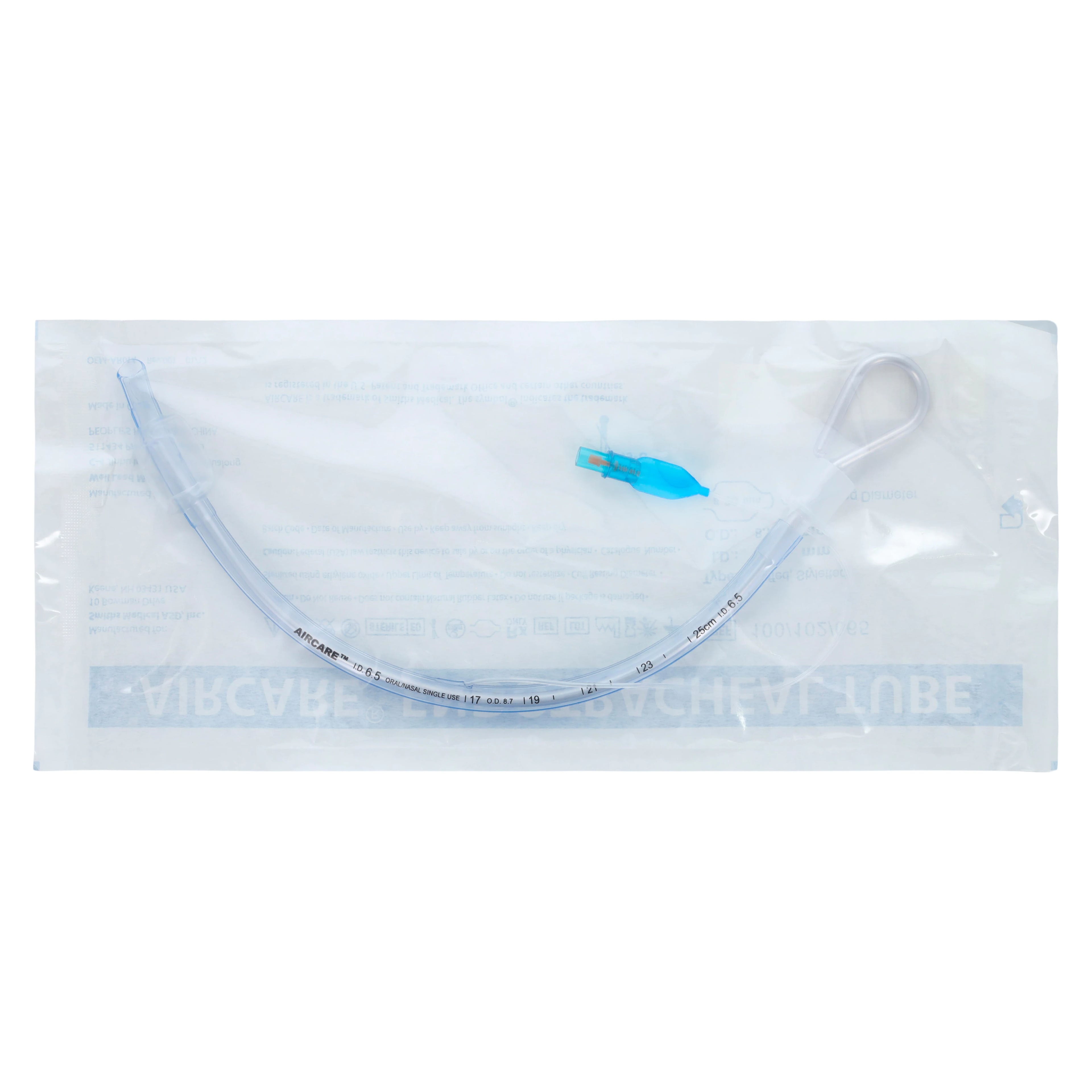 Aircare Endotracheal Tube, Cuffed, PVC, 6.5mm, 10/Package