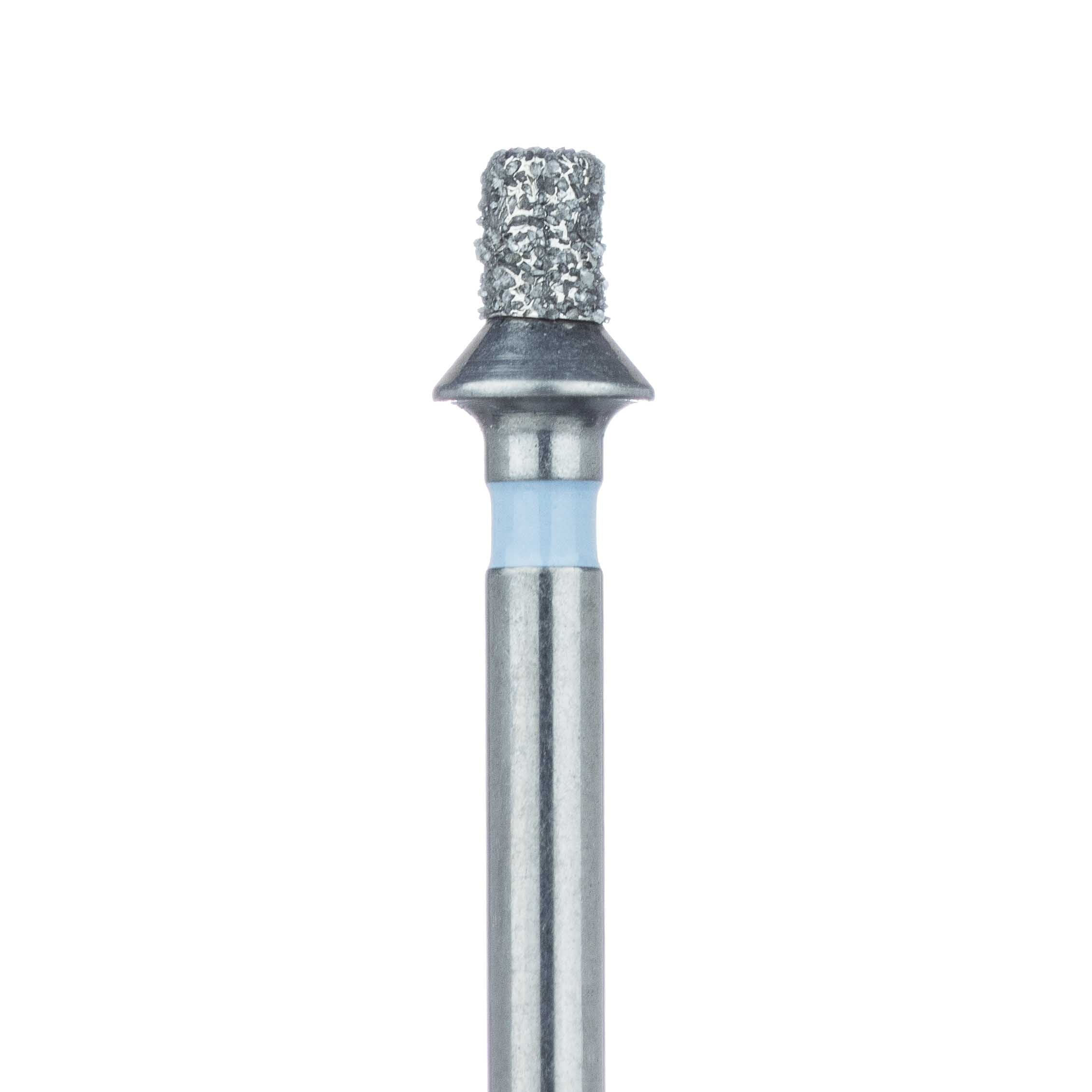 Meisinger 828B-017-FG Occlusal Reduction Diamond Bur, Friction Grip, Medium Grit, Blue Ring, 1.7mm Diameter, 2.2mm Working Length, 5/Pack