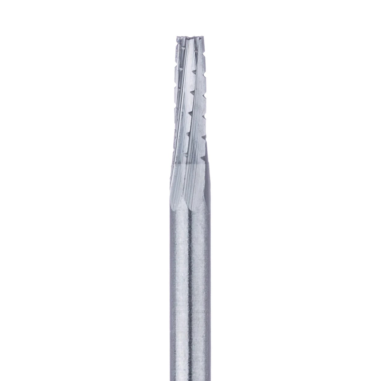 Meisinger FG Surgical Carbide Bur #702L, Long X-Cut Taper Fissure, 1.6 mm Diameter, Friction Grip, 5/Pk, HM33L-016-SU