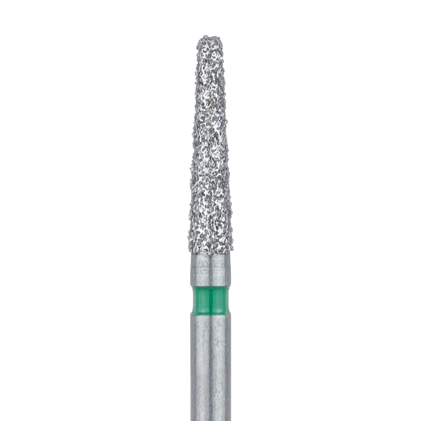 Meisinger 847RG-018-FG Diamond Bur, Friction Grip, Round Edge Taper, Coarse (Green), 1.8 mm Head, 5/Pk