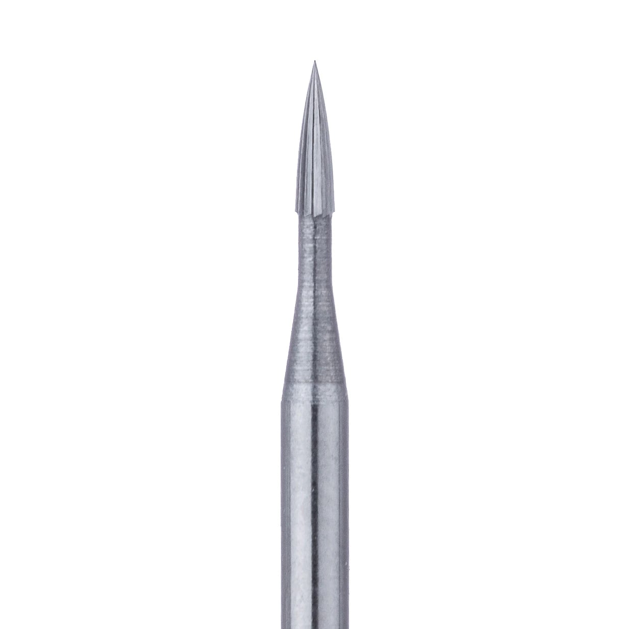 Meisinger Trimming & Finishing Tungsten Carbide Bur, FG, Flame Shape, 8-12 Flute, 0.9 mm Diameter, #7901, 5/Pkg, HM246-009-FG