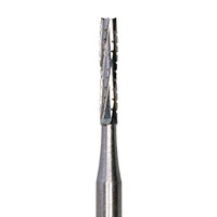 Meisinger FG Carbide Bur #557L, Long X-Cut Fissure, Flat End Cylinder, 1.0mm Head, Friction Grip Long Shank, 5/Pack (HM31L-010-FGL)