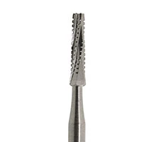 Meisinger HM33L-016 HP Carbide Bur #702L, Long X-Cut Taper, Flat End, 1.6 mm Head, 5/Pack
