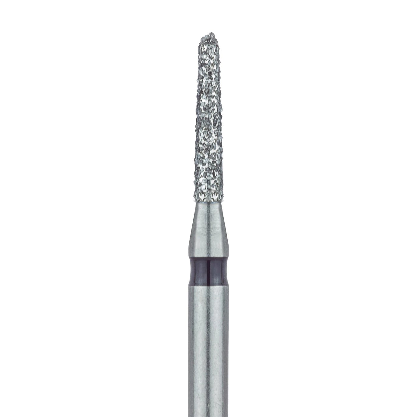 Meisinger 849H-012-FG Diamond Bur, Super Coarse, Black Ring, Round End Taper, FG, 1.2 mm Head Diameter, 6.0 mm Head Length, 5/Pkg