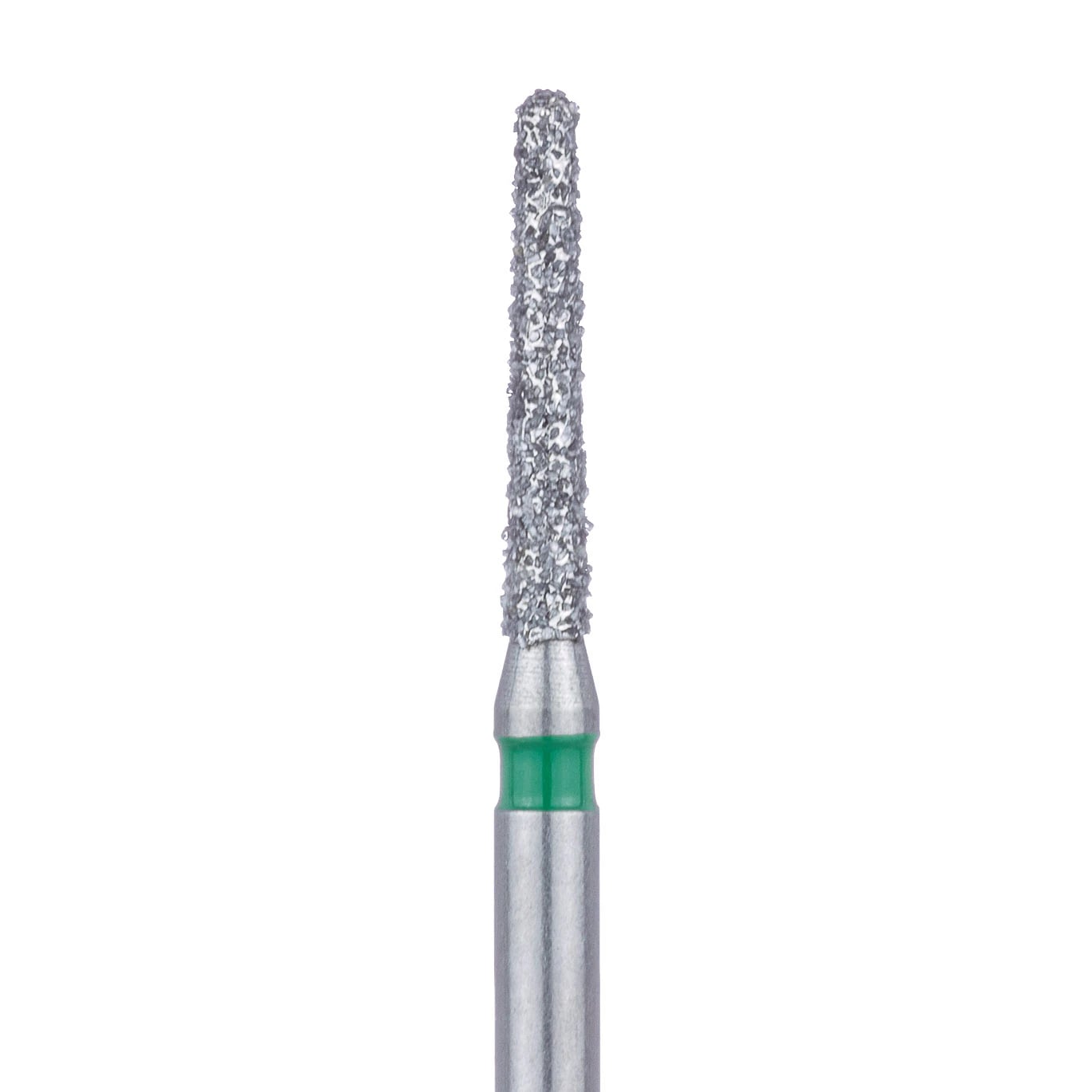 Meisinger FG #850.014 Coarse Round End Taper Diamond Bur, 1.4mm Head, 8mm Working Length, Green Band, Multi-Use, 5/Pk, US #7664