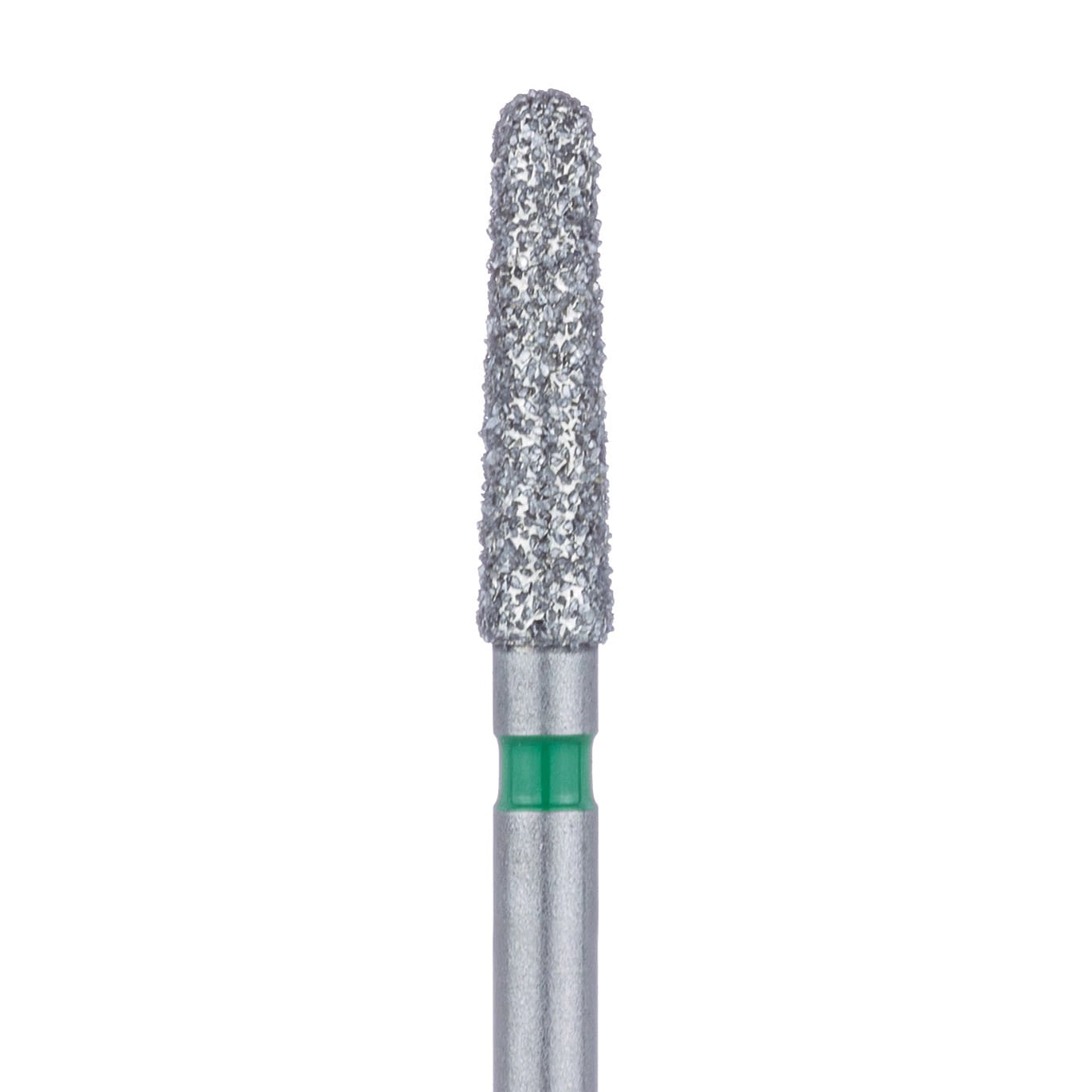 Meisinger Diamond Bur 850G-021, Round End Taper, Coarse (Green), FG, 2.1mm Head, 8mm Working Length, 5/Pk