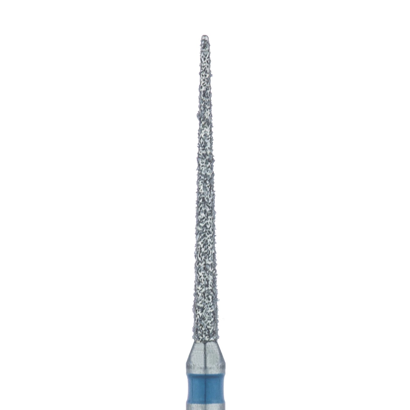 Meisinger FG #859L.010 Medium, Needle Shaped, Interproximal Reduction Diamond Bur, 1.0mm Head, 12mm Working Length, Blue Ring, 5/Pk