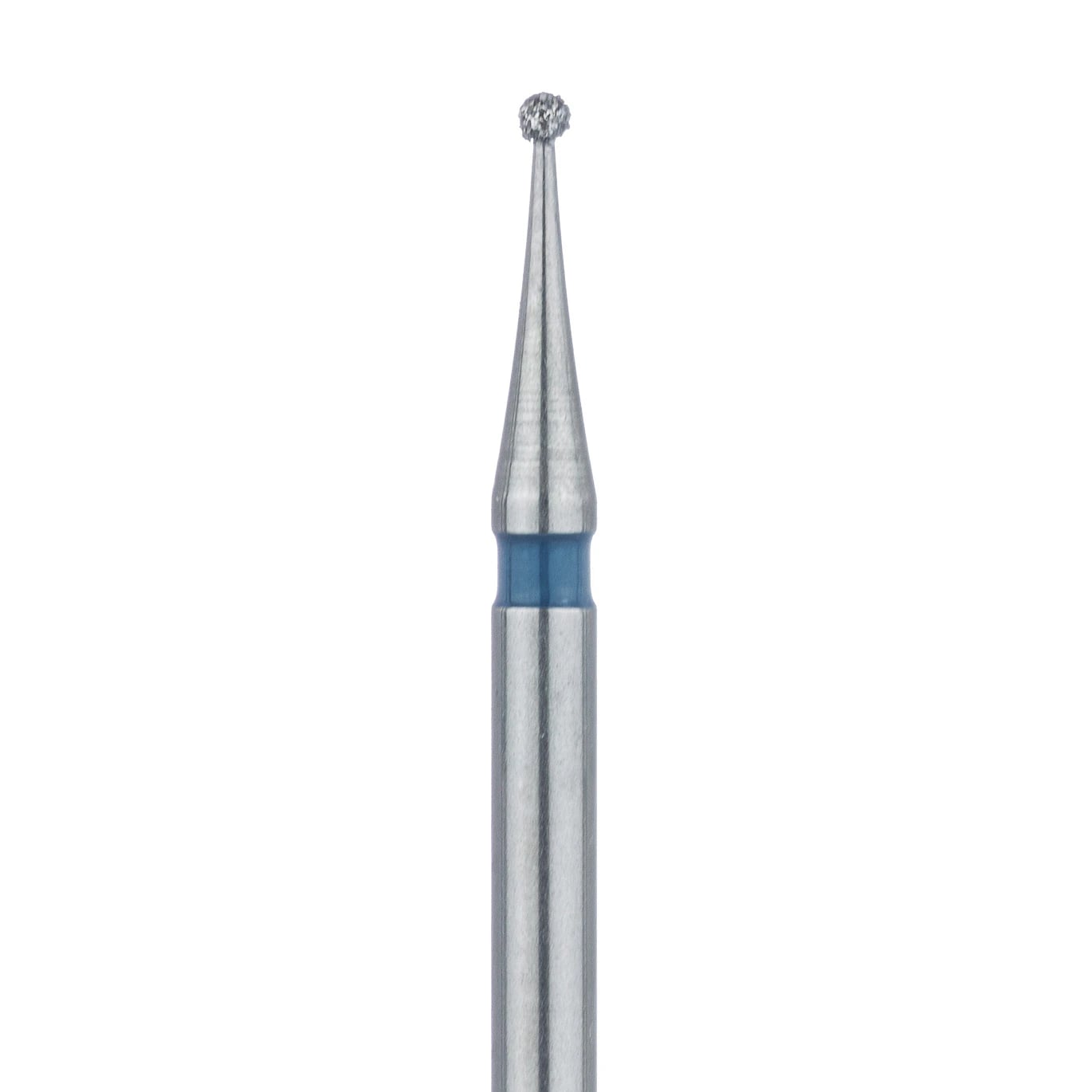 Meisinger FG Diamond Bur, Round, Medium Grit, Blue Ring, 0.7 mm Head, 801-007-FG, 5/Pkg