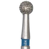 Meisinger Multi-Use Diamond Bur, RA, Round, #801, 2.3 mm, Medium Grit, Blue Ring, 5/Pk, 801-023-RA